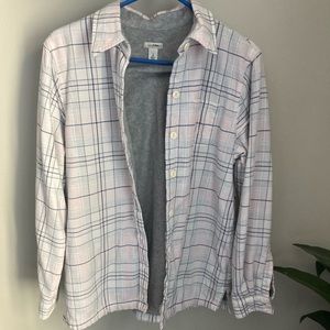 LL Bean Fur Lined Plaid Shirt